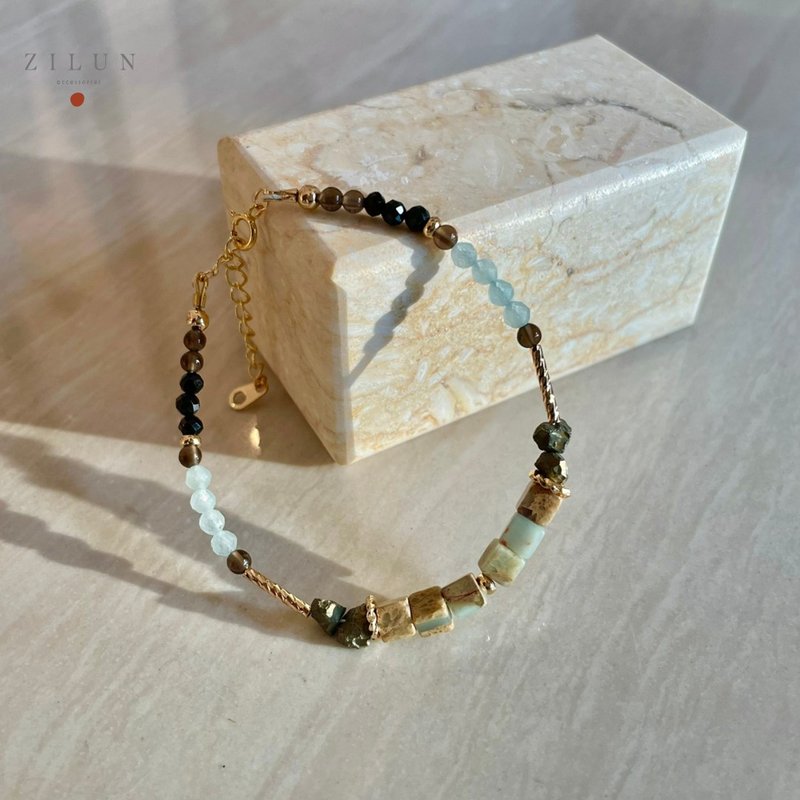 │Light Luxury│Ore Legend• Natural Stone• Bracelet• American 14K Gold Note• 14kgf - สร้อยข้อมือ - ทองแดงทองเหลือง 