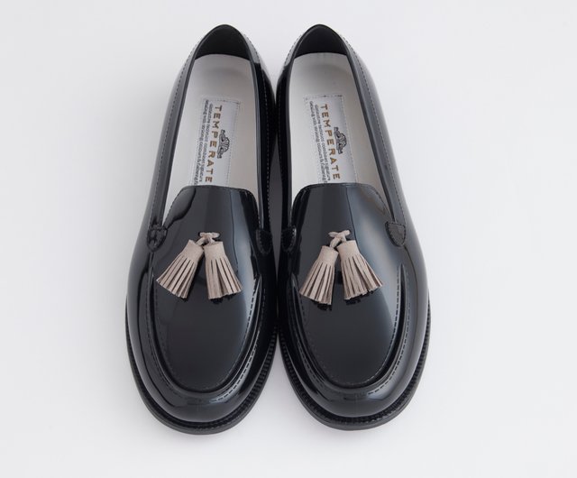 TODD (BLACK GREY) PVC素材タッセルローファーシューズ PVC TASSEL LOAFER レインシューズ RAIN SHOES  ショップ TEMPERATE スリッポン Pinkoi