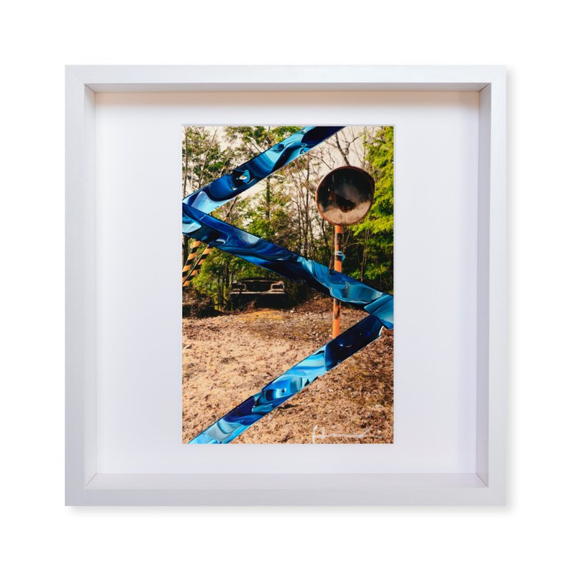 【Wooden framed】modern art - blue interior walldecor - โปสเตอร์ - อะคริลิค สีน้ำเงิน