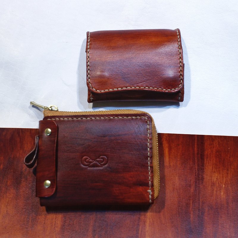Leather pocket wallet - กระเป๋าใส่เหรียญ - หนังแท้ สีเขียว