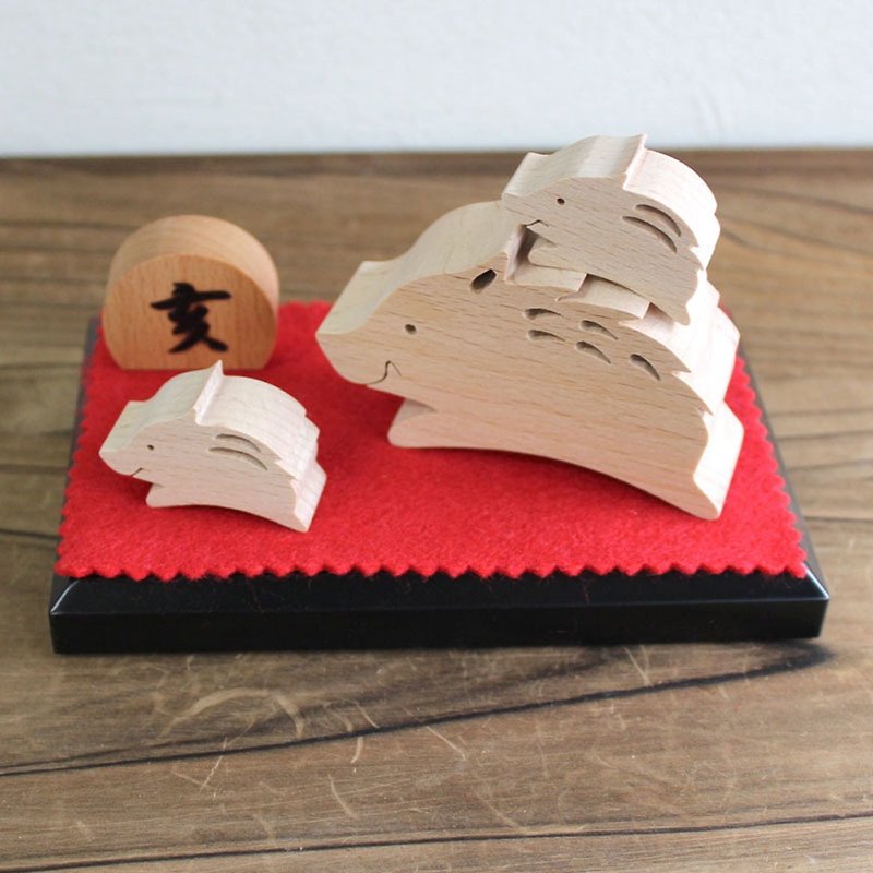 木のおもちゃ　置物  よー亥どん　いのしし 　イノシシ　猪　誕生日 正月 ギフト 置物 インテリア 飾り 日本製 - 置物 - 木製 