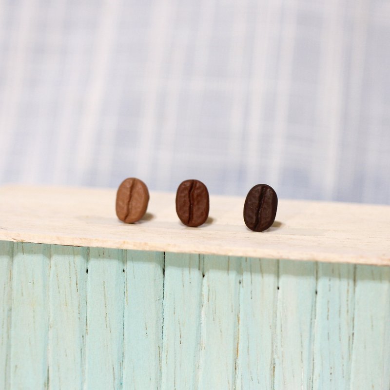 Coffee beans Earring - Earrings & Clip-ons - Clay Brown