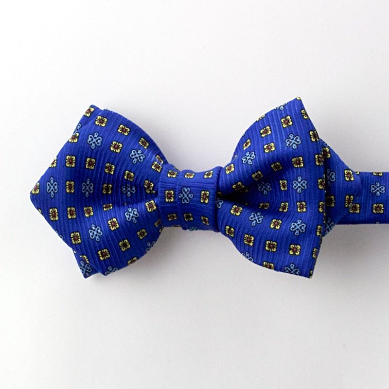 Pointed bow tie (blue / small pattern) - Ties & Tie Clips - Other Materials Blue