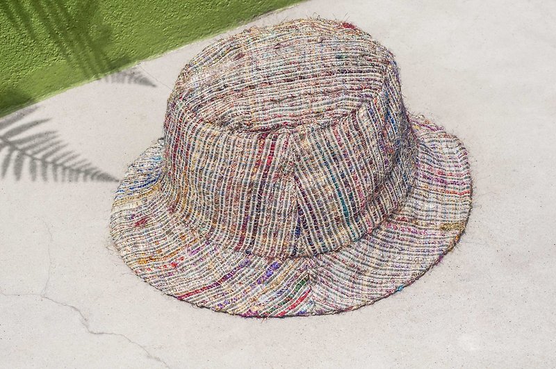Stitching hand-woven cotton hat / fisherman hat / visor / patchwork hat / handmade crochet hat / hand-woven - stars - หมวก - ผ้าฝ้าย/ผ้าลินิน หลากหลายสี