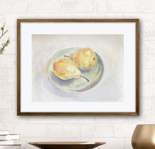 Alisa-Art Pears watercolour original painting