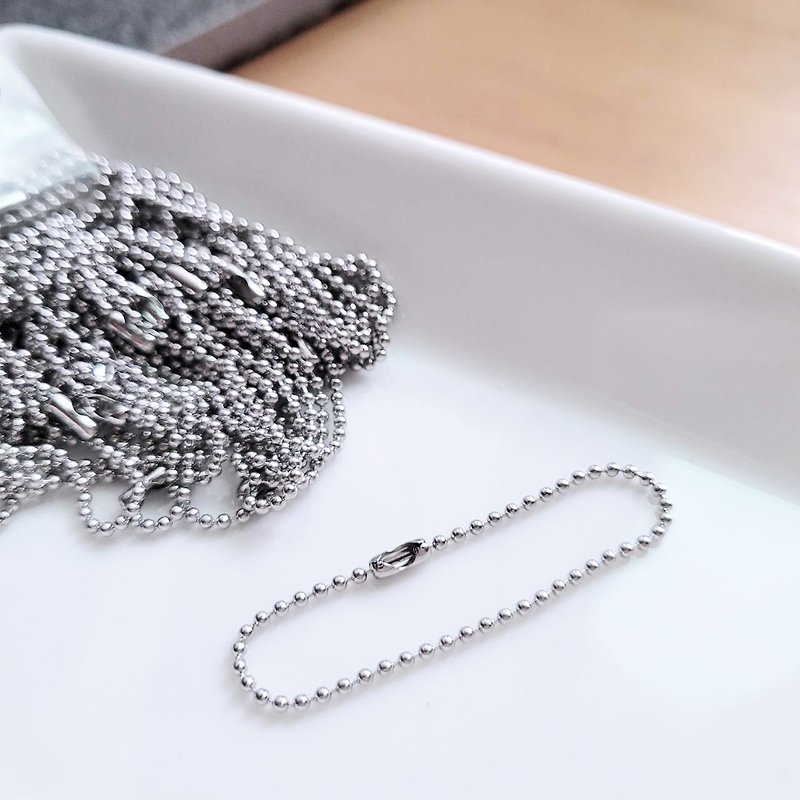 DIY materials. 1.5mm (10 pieces) Stainless Steel ball chain handmade key ring pendant activity bead chain accessories - Parts, Bulk Supplies & Tools - Stainless Steel Silver
