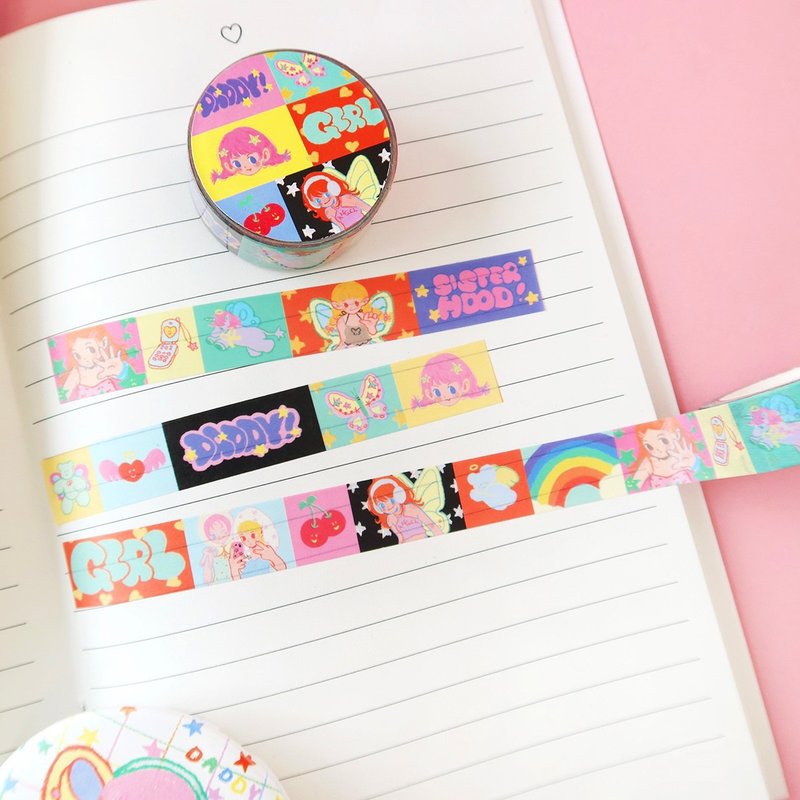 Pixie Girl Masking Tape - 貼紙 - 紙 多色