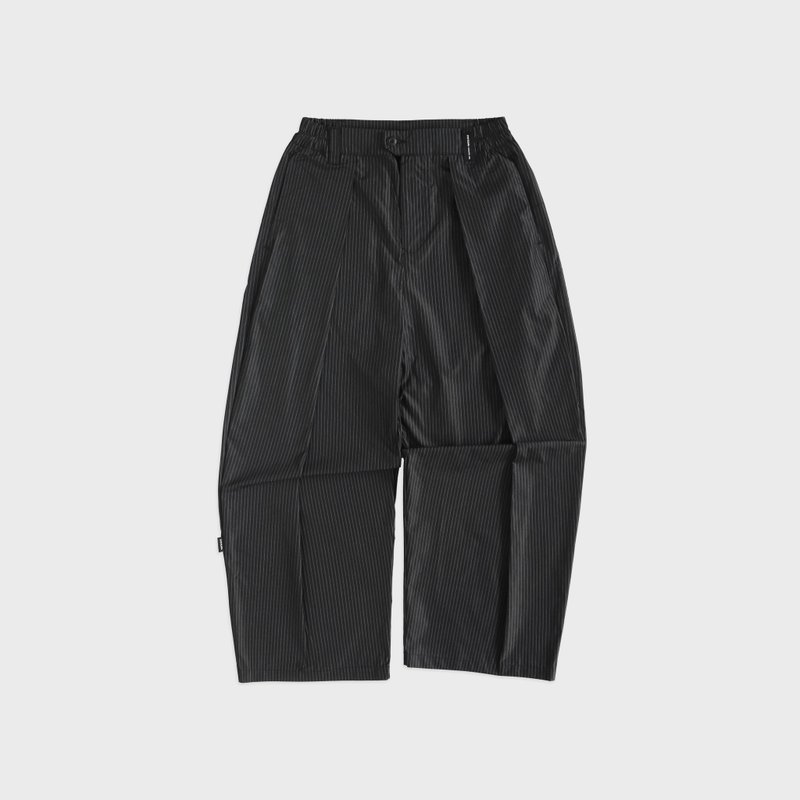 DYCTEAM - Pinstripe loose pleated trousers (black) - 男長褲/休閒褲 - 其他材質 黑色
