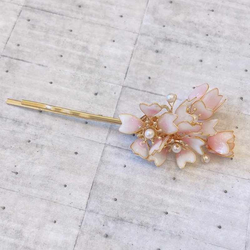 C002櫻花系列─又見櫻花─髮夾 - 髮夾/髮圈 - 樹脂 粉紅色