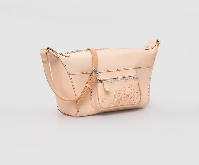 Cherry Blossom Sakura Leather Shoulder Handbag