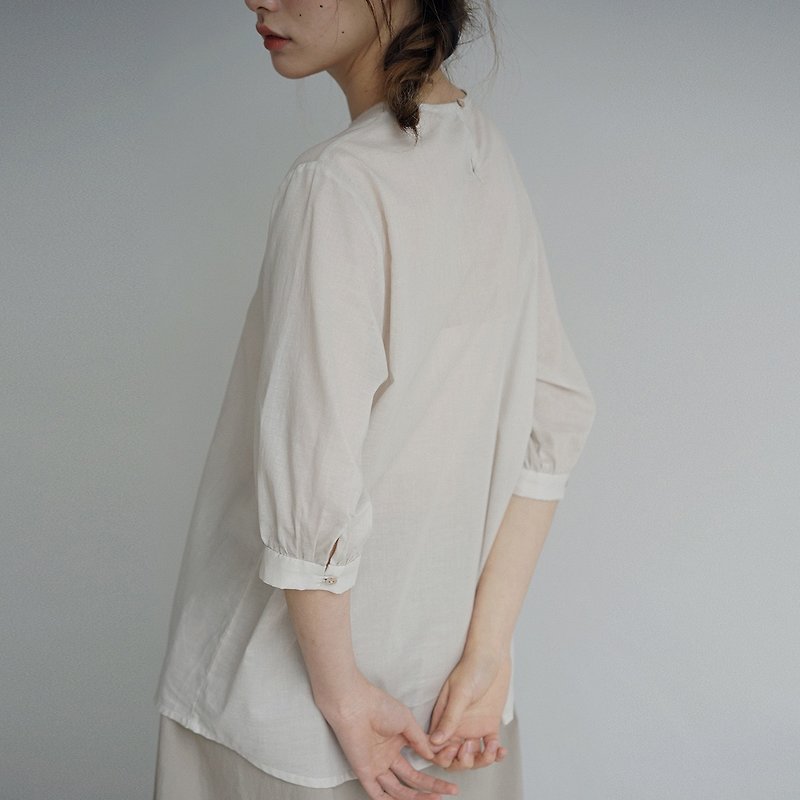 【Pinkoi ONLY】Cream Cotton Top - เสื้อผู้หญิง - ผ้าฝ้าย/ผ้าลินิน ขาว