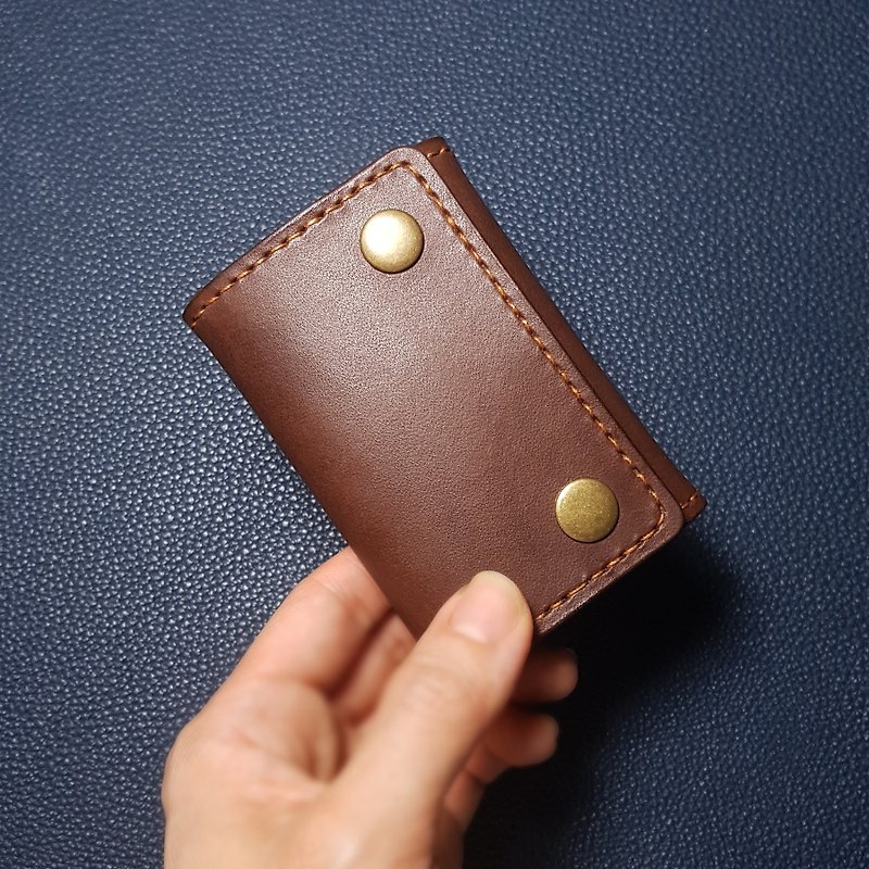 Natural calf leather three-dimensional coin purse - change does not fall out design_rectangular_brown - Coin Purses - Genuine Leather Brown