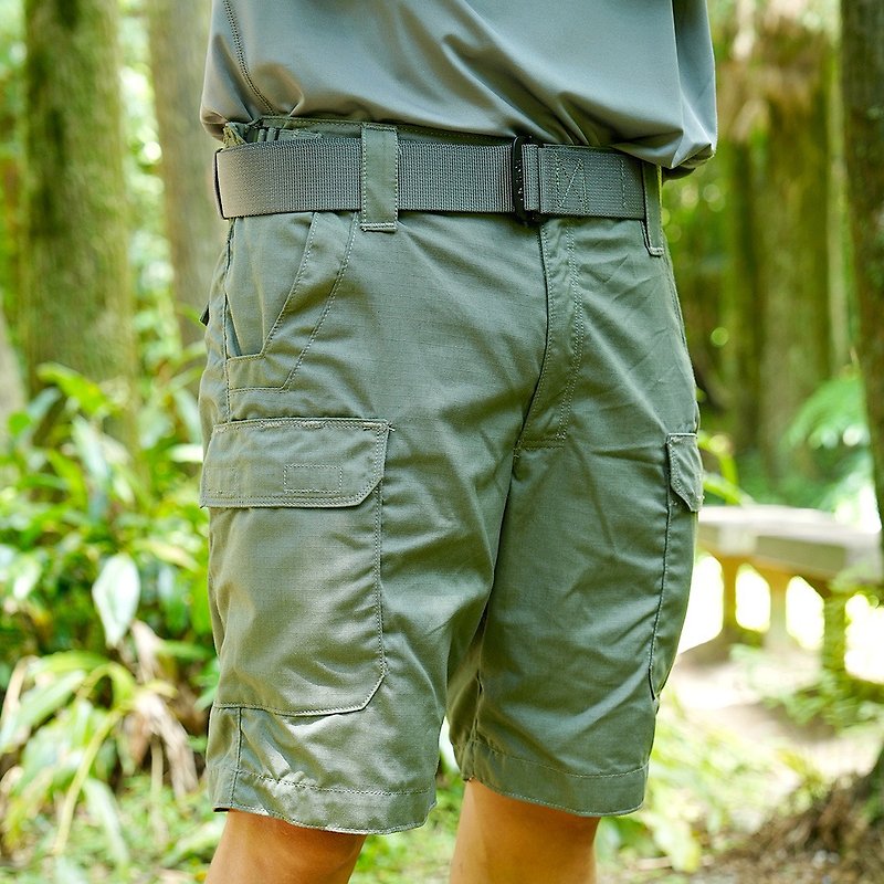 J-TECH│Cargo Shorts Cropped Pants│ Wear-Resistant Multi-Pocket│MIT - Men's Shorts - Cotton & Hemp Green