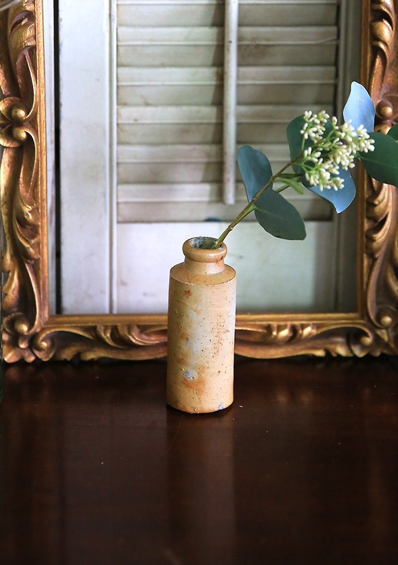 英國古董陶罐 No.1  花器 花瓶 - 花瓶/花器 - 陶 卡其色