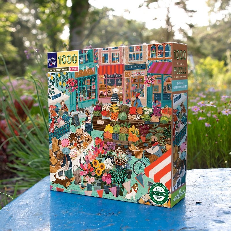 eeBoo 1000 piece puzzle-English Green Market British Farmers Market - Puzzles - Paper Multicolor