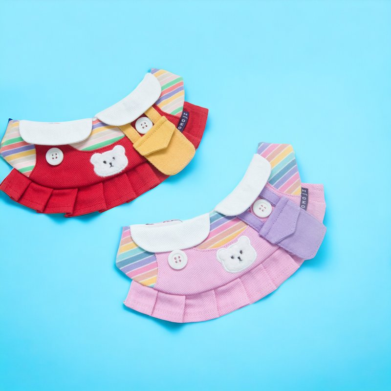 【MOMOJI】 寵物時尚圍兜 - BEAR Girls - 寵物衣服 - 聚酯纖維 多色