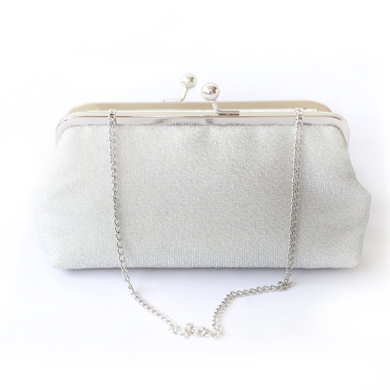 Handmade Silver Clutch | Gift for Bride, Bridesmaids, Mom - กระเป๋าคลัทช์ - วัสดุอื่นๆ สีเงิน