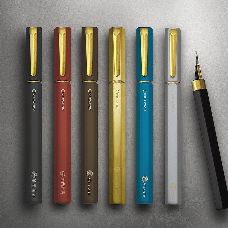 [Customized Gift] IWI Civilization Shishi Fountain Pen # comes with engraving - Fountain Pens - Other Metals Multicolor