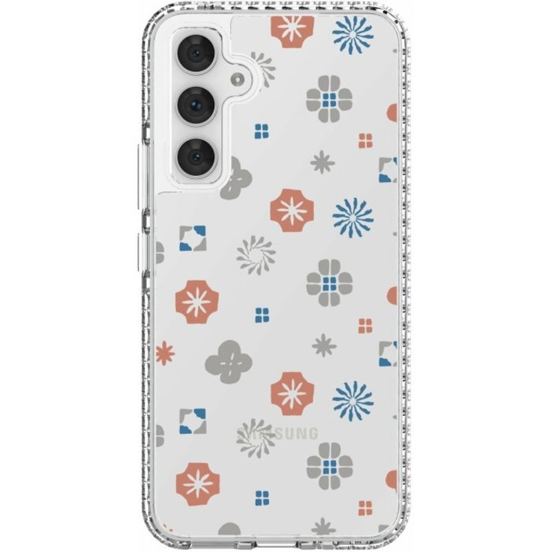 【預購】三星手機殼/Samsung Galaxy A54/經典花色/珊瑚紅藍 - 手機殼/手機套 - 其他材質 紅色