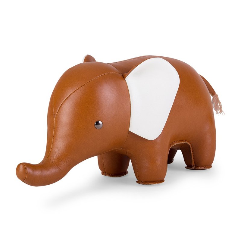 Zuny - Elephant - Bookend - Items for Display - Faux Leather Multicolor