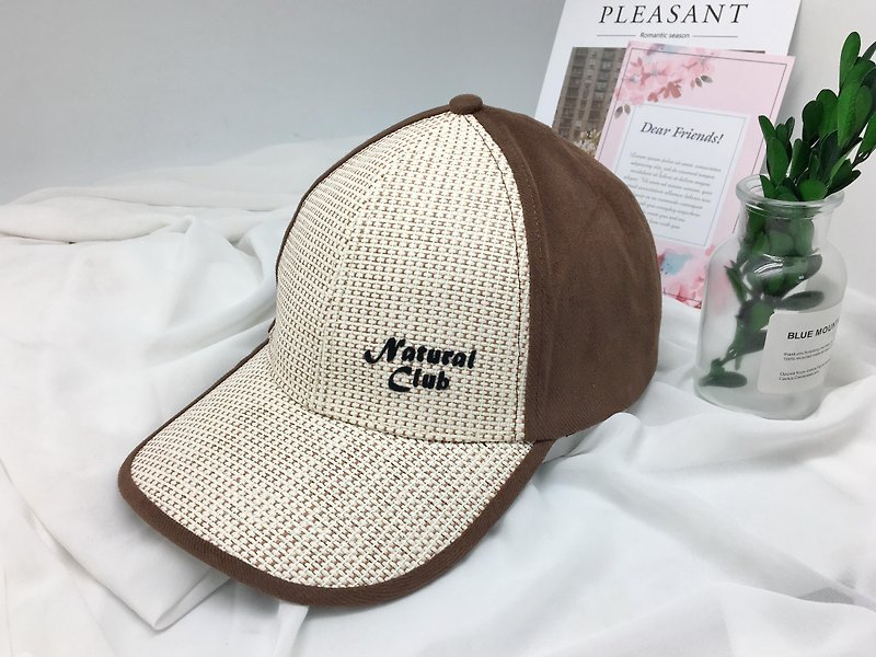 Paper baseball cap (off-white + Brown) old hat made in Taiwan - หมวก - กระดาษ ขาว