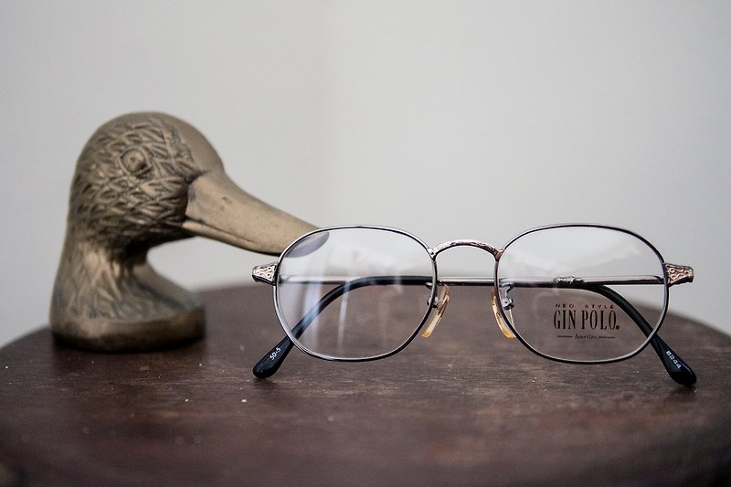 [Banana Flyin'] Japanese nerd retro early carved glasses - Glasses & Frames - Other Metals 
