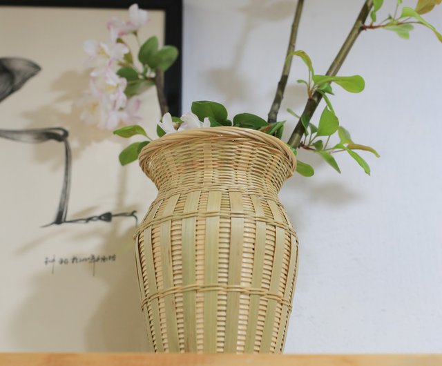 竹編みシリーズ | 竹編み花器 | 防漏瓶入り水瓶 | 伝統民芸品