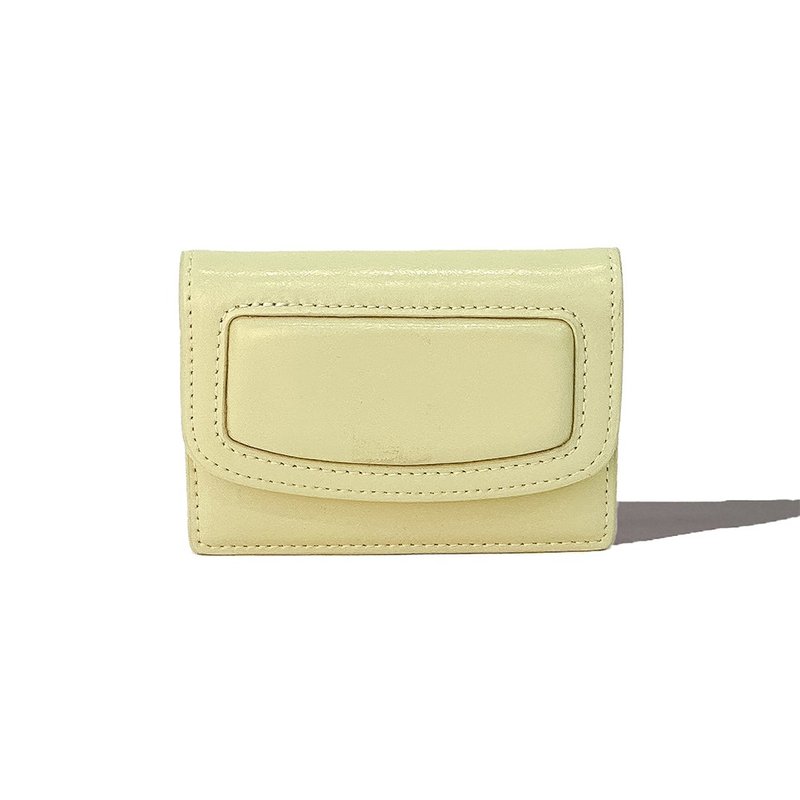 PALETTE Accordion Card Wallets pale lemon - 錢包/皮夾/長短夾 - 真皮 黃色