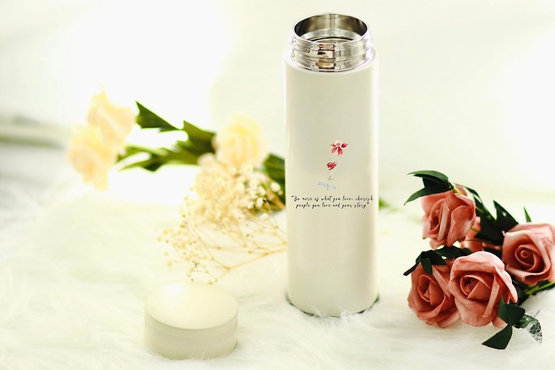 [Customized gift] Do more of what you love 500 ml accompanying cup - Vacuum Flasks - Other Materials White
