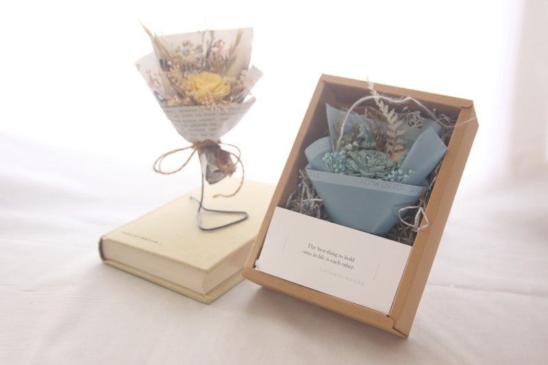 【典雅藍小花束盒】經典系列 I 乾燥花 I 永生花 I 禮物 I 精品 I - 擺飾/家飾品 - 植物．花 