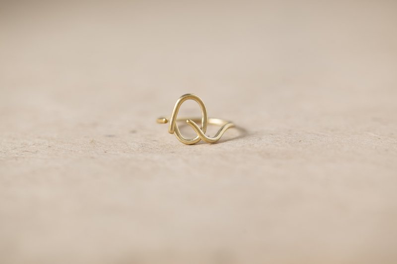 ChatterRing Q-T brass ring - 戒指 - 純銀 金色