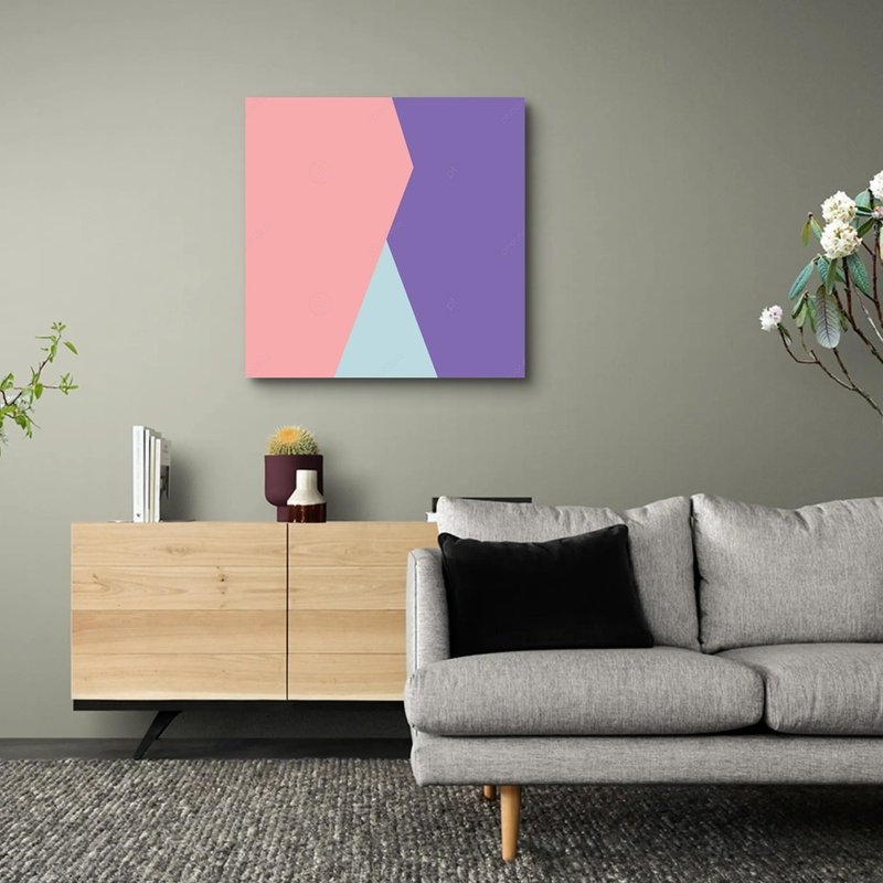 Modern geometric art giclee frameless painting - โปสเตอร์ - เส้นใยสังเคราะห์ 