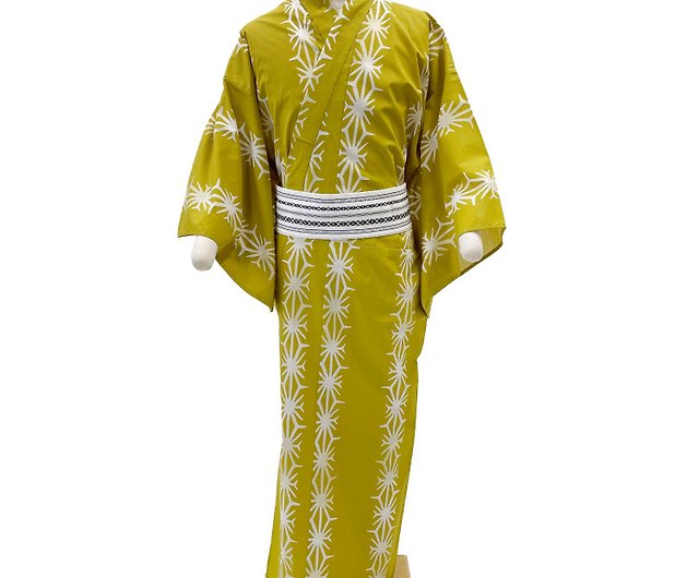 日本和服男綿浴衣腰封2 件套組M L LL 3L z28-107 yukata - 設計館