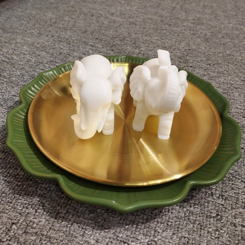 White marble water-absorbing elephant-absorb wealth from all directions - Items for Display - Jade 