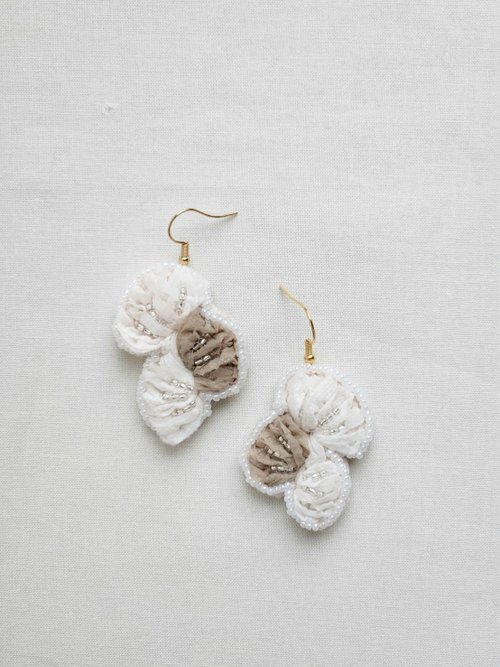 mo-flos 紗線耳環 cotton coral