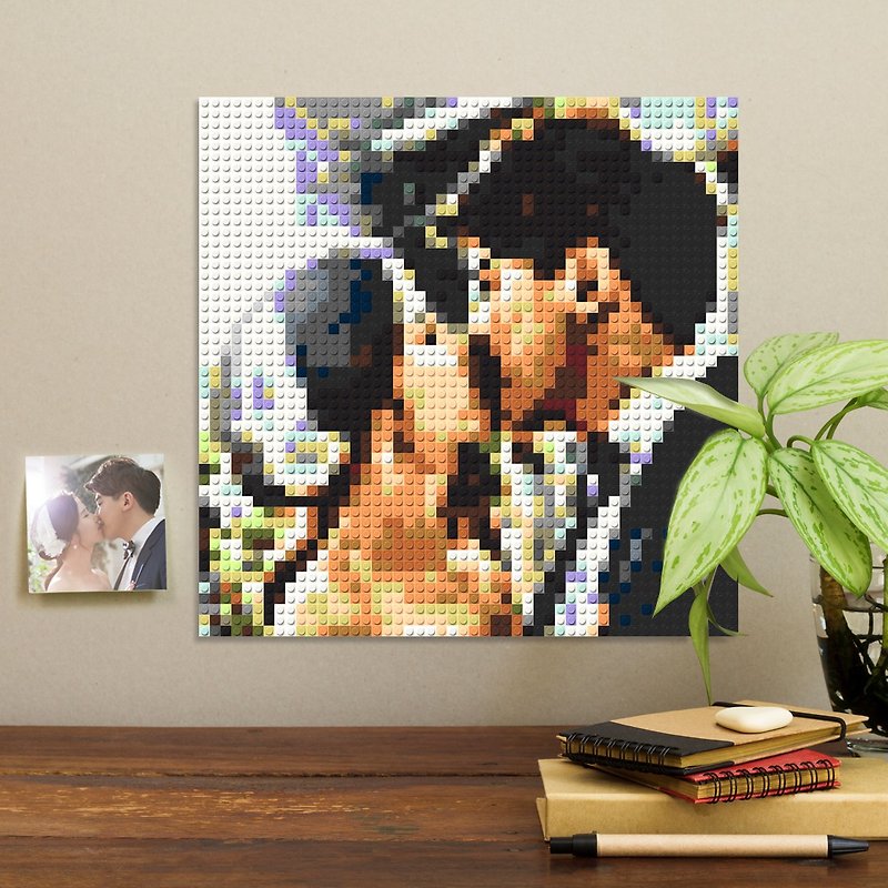 【Custom • Wedding】Anniversary Gift - Standard Size Bricks Painting - Photography Collections - Plastic White