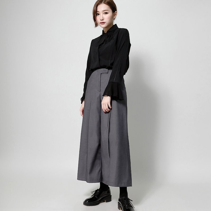 Socrates pleated cropped wide pants _6AF300_ gray - Women's Pants - Cotton & Hemp Gray