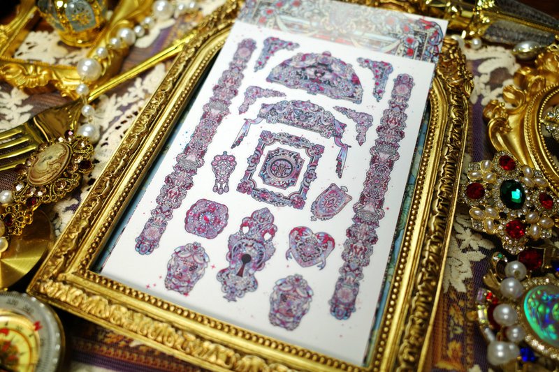 Antique 1 Rose seal sticker (libet) vintage diary junk journal - 貼紙 - 紙 多色