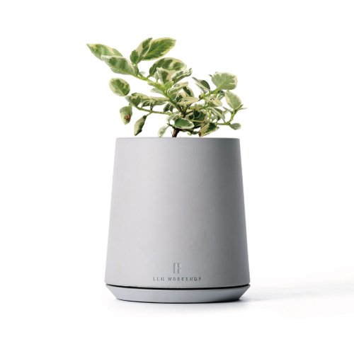 LLH Design | 水泥客製化禮品 Hill 小山盆(帶接水盤)/盆栽/多肉/觀葉/盆器