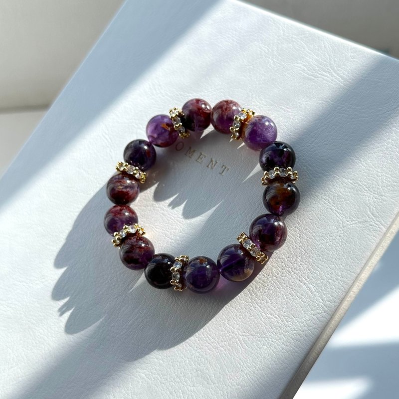 Purple Ghost 18K Gold Plated Gear Bracelet - Bracelets - Semi-Precious Stones Purple