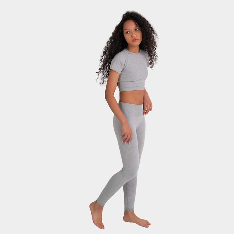 DOUX - Toi Concrete Grey Sports Leggings - Women's Leggings & Tights - Eco-Friendly Materials Gray