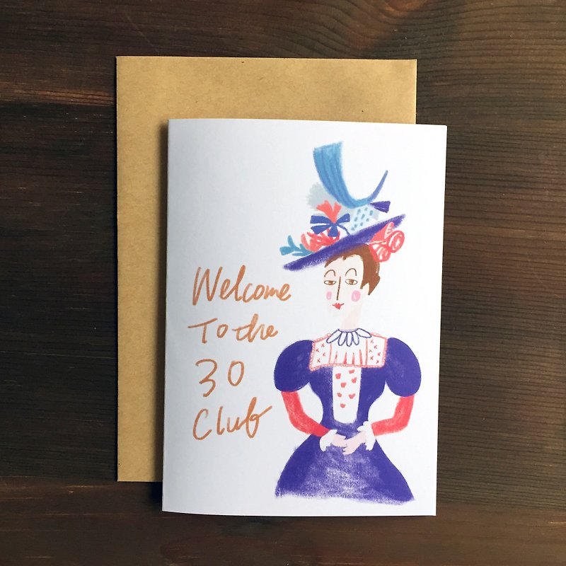 換你30了吧!  三十歲生日卡- Welcome to the 30 Cub 歡迎來到30俱樂部 生日卡片 附信封 - 心意卡/卡片 - 紙 白色