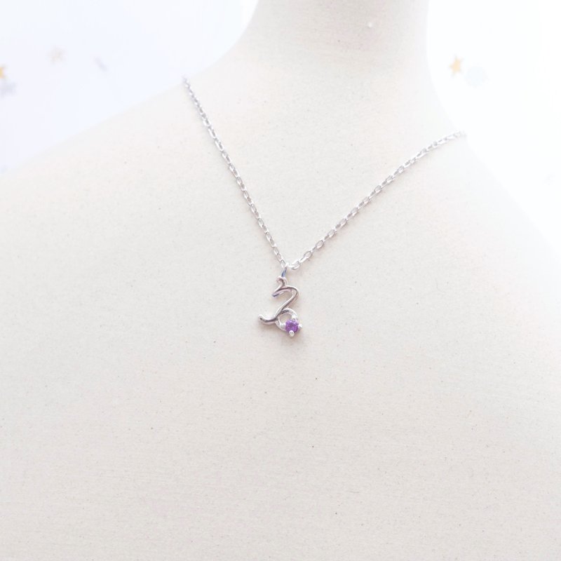 Capricorn 925 Sterling Silver Natural Stone Constellation Necklace - สร้อยคอ - เครื่องเพชรพลอย สีเงิน