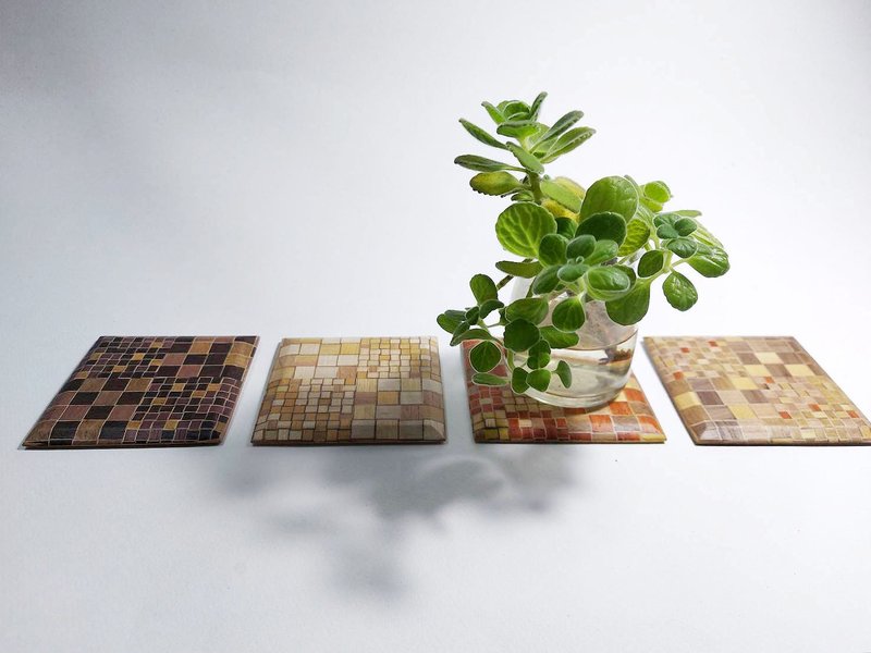 Send wood joinery mosaic coaster - ที่รองแก้ว - ไม้ 