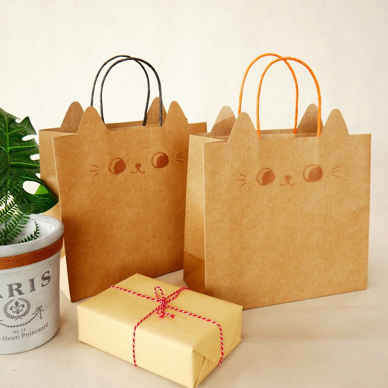 O-CAT－Cat Ear Paper Bag-Large (Only orange rope is left in the style) - กล่องของขวัญ - กระดาษ 
