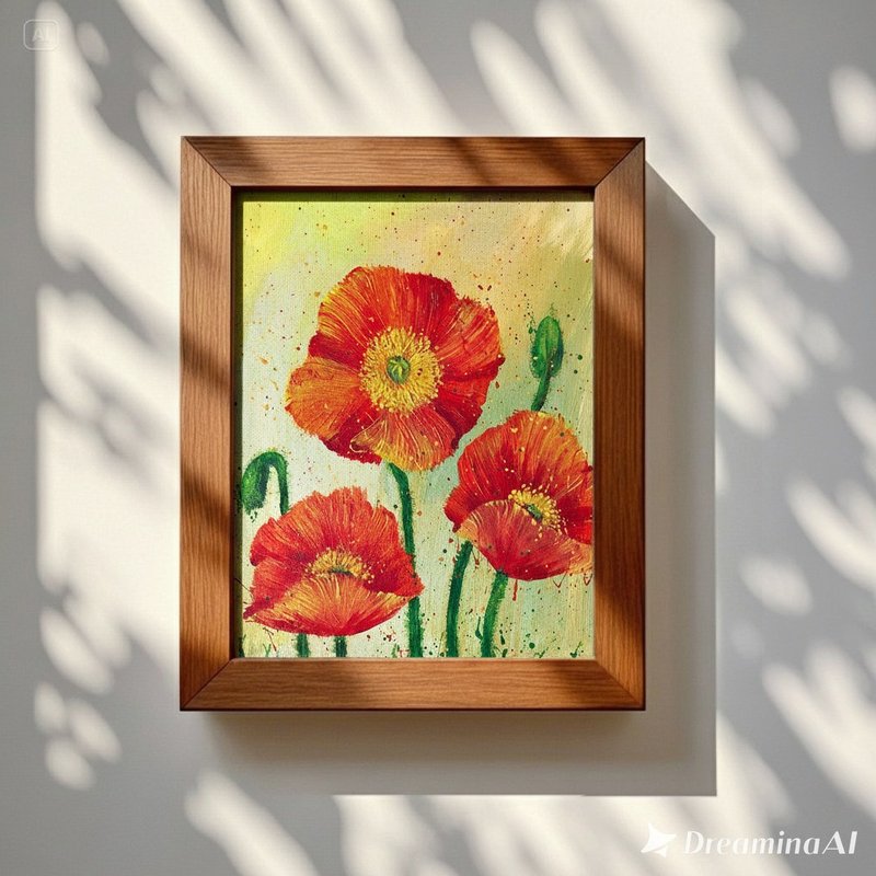 原画│ポピー - ポスター・絵 - コットン・麻 