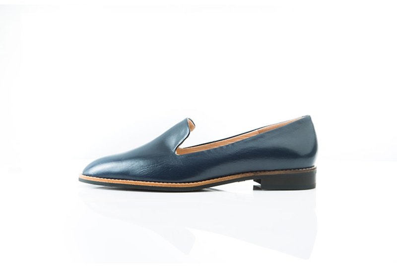 NOUR 經典款 - loafer 全素面樂福鞋 - Ginepro 伽藍色 - 女款牛津鞋 - 真皮 藍色