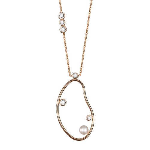 SOIRÉE BY N.Y. 蒔華芮設計師輕珠寶 幾何星鑽珍珠項鍊 (共兩色)