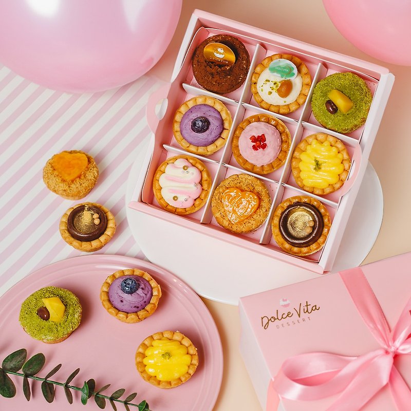 Mother's Day Cake | Popular Best-Selling Champion! Ribbon Gift Box-Mira Colorful Tower Nine Squares - เค้กและของหวาน - อาหารสด หลากหลายสี
