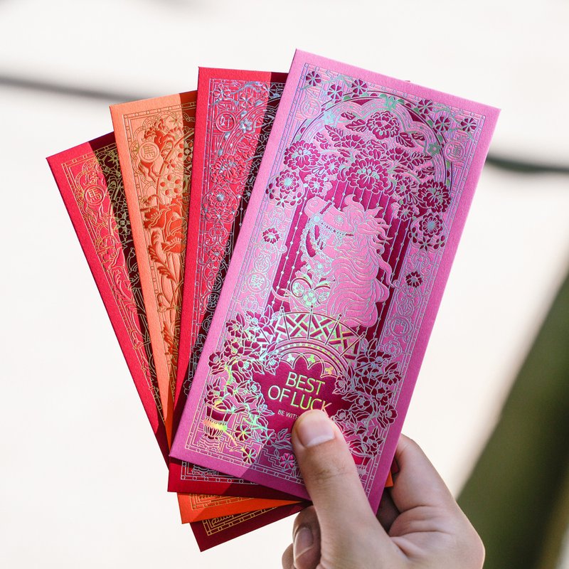 【團購10組優惠】2026馬年紅包袋禮盒組 / 含兩種禮盒套組各5組 - 紅包袋/春聯 - 紙 紅色